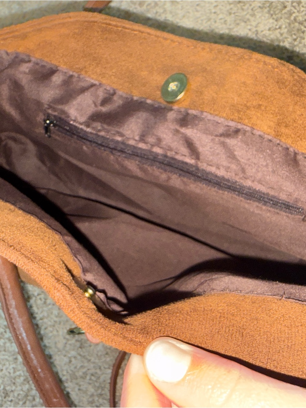 Yearning Faux Suede Buckle Detail Shoulder
Bag Brown - Picture 6 of 6